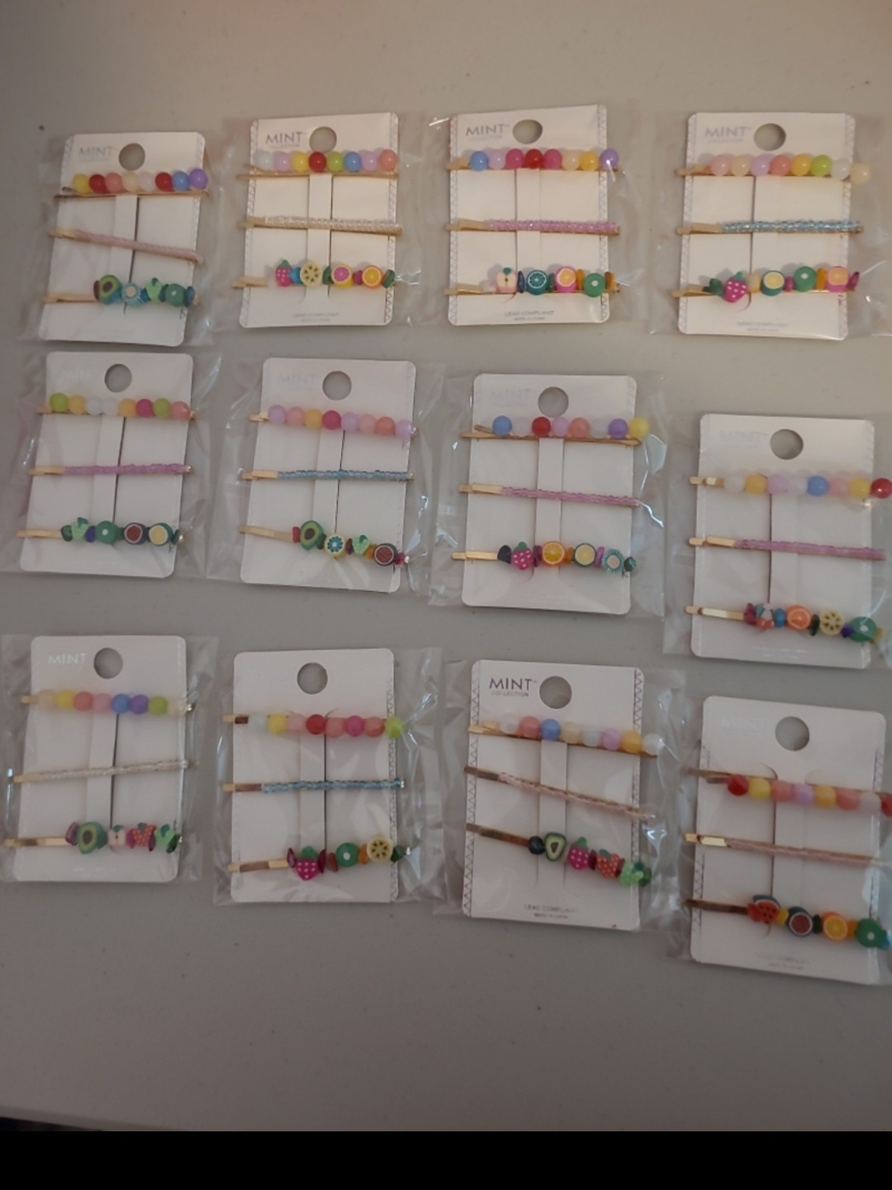 Mint Kids Rainbow Fruit Bead Hair Clip Set